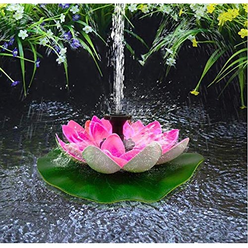 XXDMZ with Led Light Solar-Powered Floating Lotus Fountain for Pon...