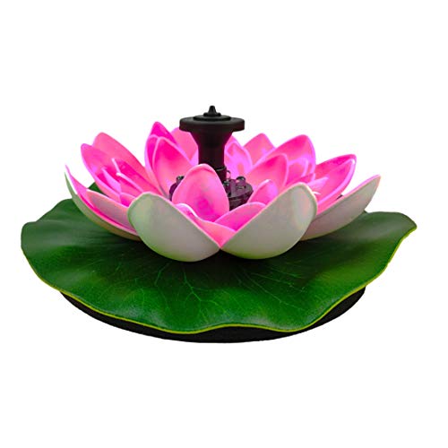 XXDMZ with Led Light Solar-Powered Floating Lotus Fountain for Pon...