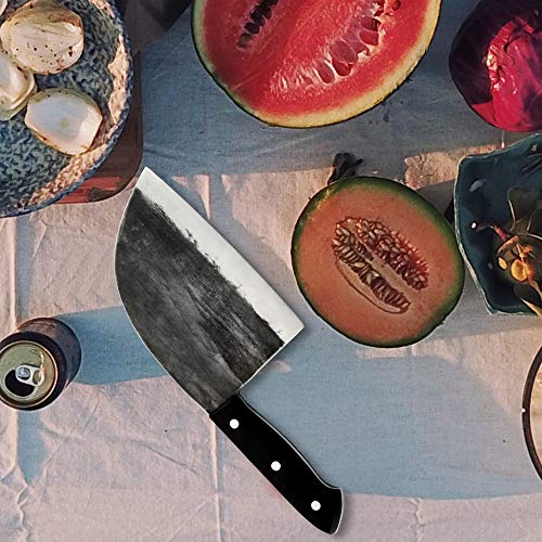 Handmade Forged Camping Chef Knife Full Tang Butcher Knife Outdoor...