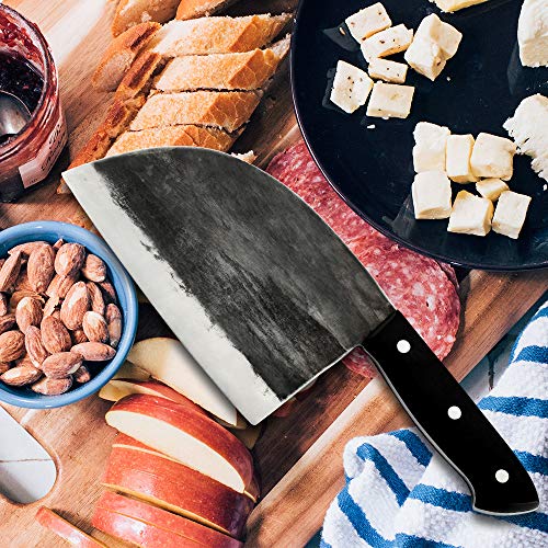 Handmade Forged Camping Chef Knife Full Tang Butcher Knife Outdoor...