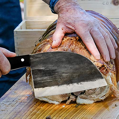 Handmade Forged Camping Chef Knife Full Tang Butcher Knife Outdoor...