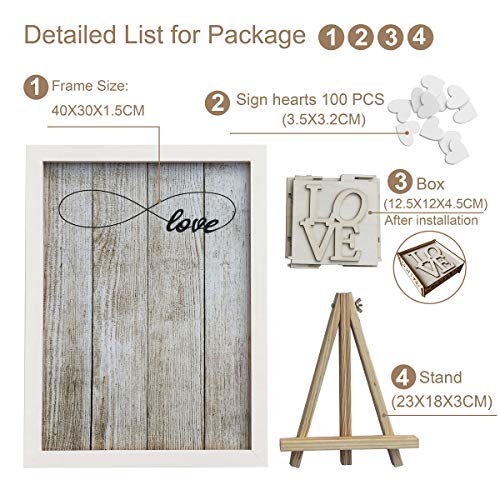 Y&K Homish Wedding Guest Book Wooden Picture Frame, Drop Top Frame...