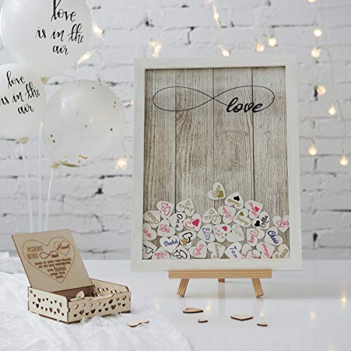 Y&K Homish Wedding Guest Book Wooden Picture Frame, Drop Top Frame...