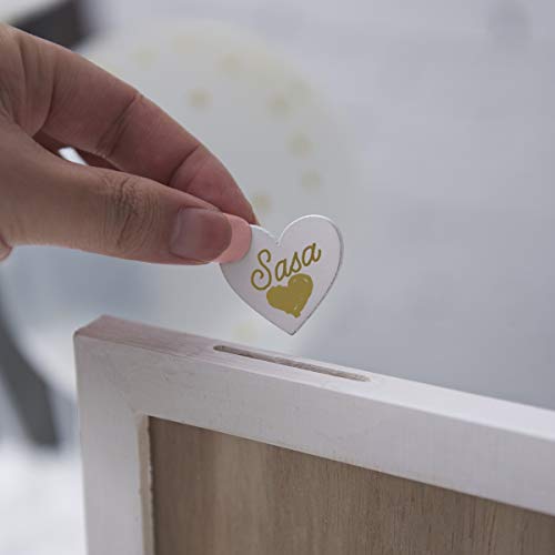 Y&K Homish Wedding Guest Book Wooden Picture Frame, Drop Top Frame...