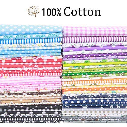 7 Pcs Cotton Craft Fabric Bundle Squares Patchwork Lint Floral Pat...