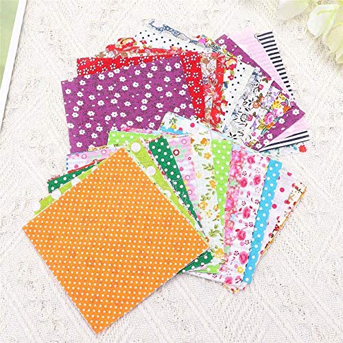 7 Pcs Cotton Craft Fabric Bundle Squares Patchwork Lint Floral Pat...