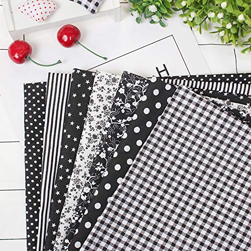 7 Pcs Cotton Craft Fabric Bundle Squares Patchwork Lint Floral Pat...
