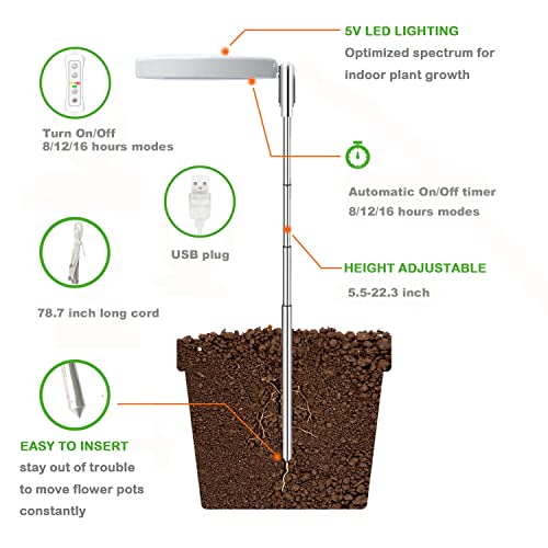 Plant Grow Light,yadoker LED Growing Light Full Spectrum for Indoo...