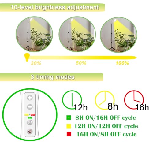 yadoker Halo Grow Light, Full Spectrum LED Floor Plant Light for I...