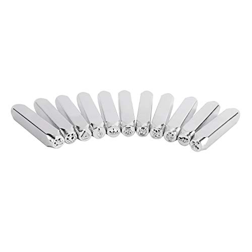 12 Pack 6mm 1/4 Design Stamps, 12 Mixed Patterns Metal Punch Stam...