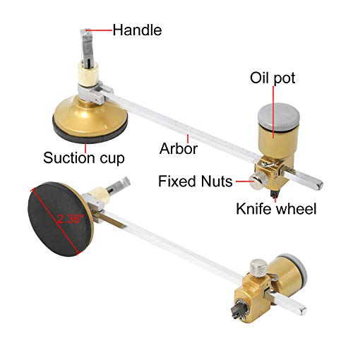 Portable Circular Glass Cutter Calibrated by Inch with Round Knob ...