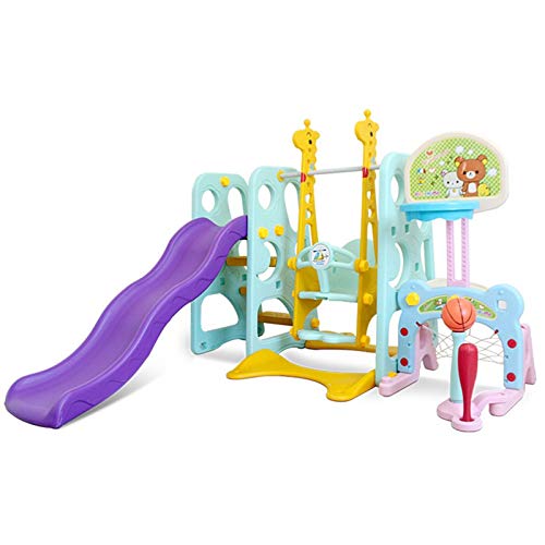 6 in 1 Toddler Slide and Swing Set,Kids Climber Backyard Playgroun...