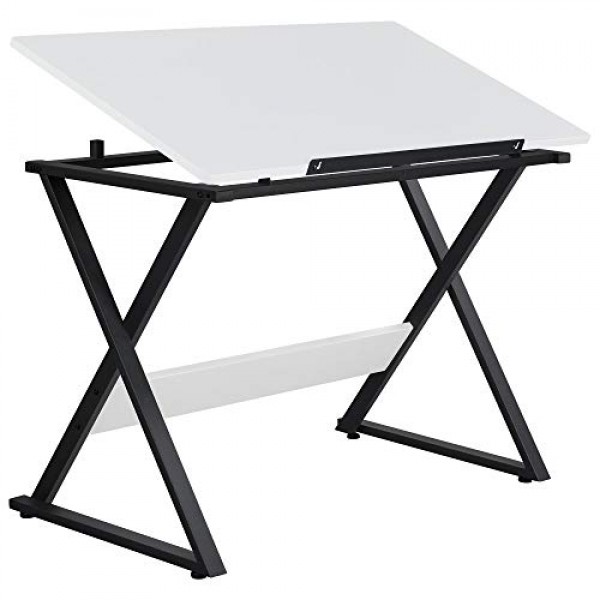 YAHEETECH Drafting Draft Desk Drawing Table Desk Tabletop Tilted A...