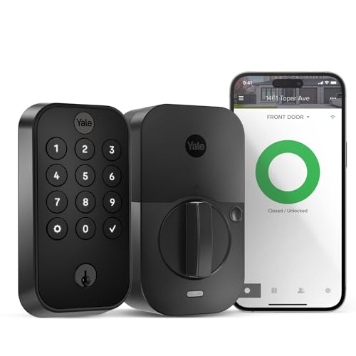 Yale Security Lock 2 with Wi-Fi, Black Connected Keypad Smart Lock...