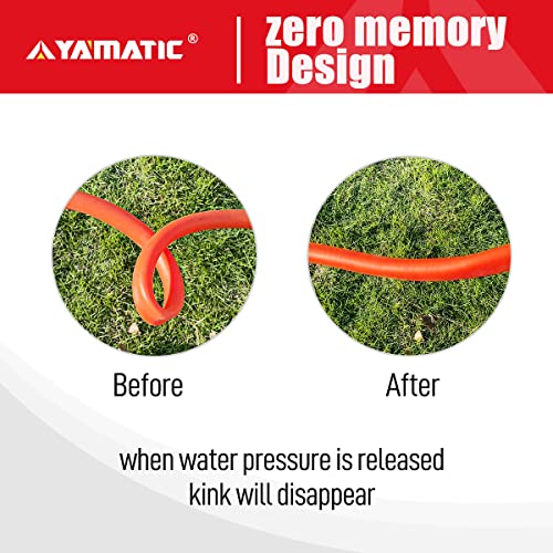 YAMATIC Heavy Duty Garden Hose 5/8 in x 30 ft, Super Flexible Wate...