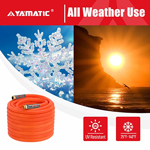 YAMATIC Heavy Duty Garden Hose 5/8 in x 30 ft, Super Flexible Wate...