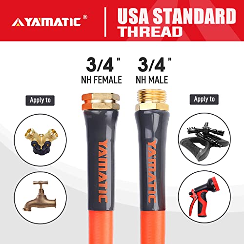 YAMATIC Heavy Duty Garden Hose 5/8 in x 30 ft, Super Flexible Wate...