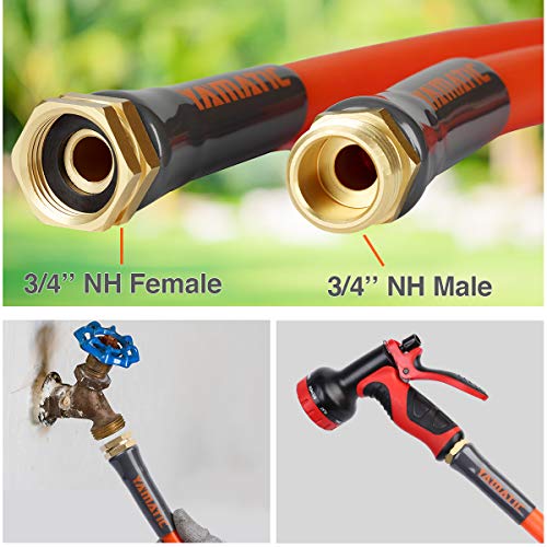 YAMATIC Ultra Flexible & Heavy Duty Garden Hose 5/8 in x 100 ft, B...