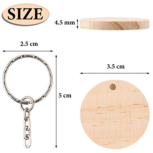 Yangbaga 80 Pcs Natural Wood Slices ，1.5 inch Unfinished Wood Sig...