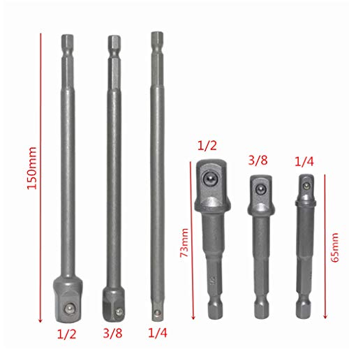 yangyang 6pcs Hex Shank Wrench Drive Power Extension Drill Bit Soc...