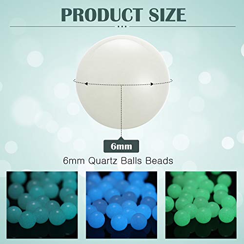 90 Pieces Quartz Pearl Balls 6 mm Quartz Balls Beads UV Reactive G...