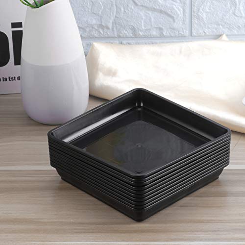 Yardwe 10 PCS Square Plastic Plant Saucer Tray Plant Pot Saucer Fl...