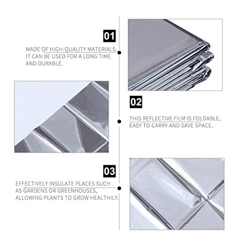YARDWE 1pc Silver Reflective Mylar Film Foldable Warm Keeping Foil...