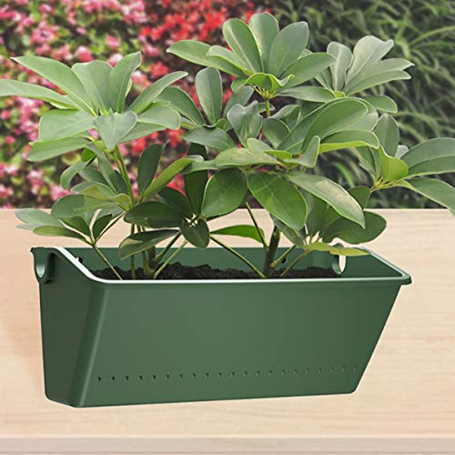 YARDWE 2PCS Vertical Wall- Mounted Planter Pot Railing Hanging Flo...