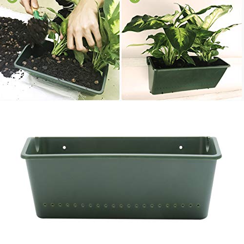 YARDWE 2PCS Vertical Wall- Mounted Planter Pot Railing Hanging Flo...
