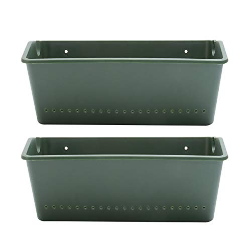 YARDWE 2PCS Vertical Wall- Mounted Planter Pot Railing Hanging Flo...