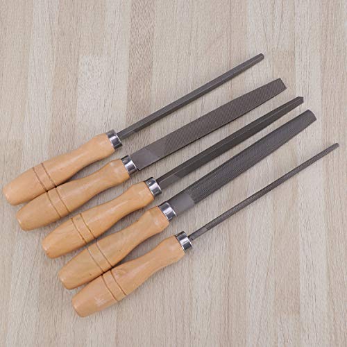 Yardwe 5pcs 6inch High Carbon Steel File Set with Wooden Handles R...