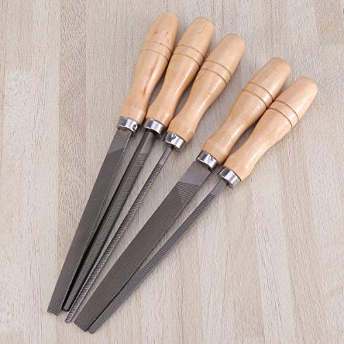 Yardwe 5pcs 6inch High Carbon Steel File Set with Wooden Handles R...
