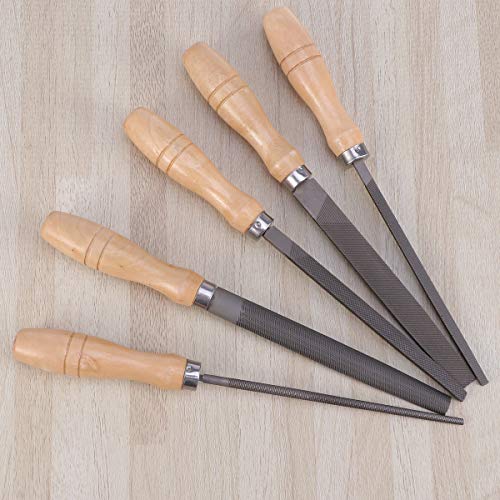Yardwe 5pcs 6inch High Carbon Steel File Set with Wooden Handles R...