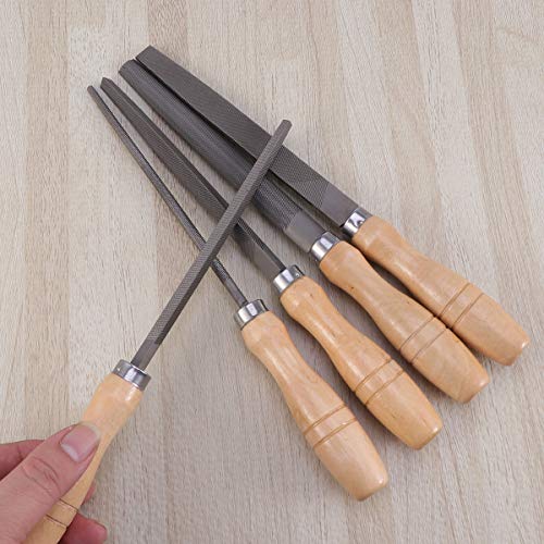 Yardwe 5pcs 6inch High Carbon Steel File Set with Wooden Handles R...