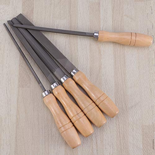 Yardwe 5pcs 6inch High Carbon Steel File Set with Wooden Handles R...