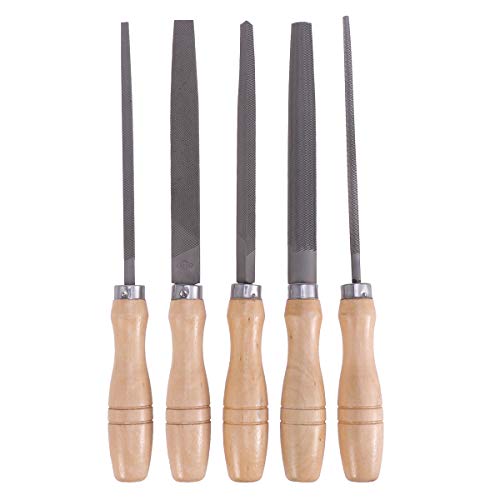 Yardwe 5pcs 6inch High Carbon Steel File Set with Wooden Handles R...