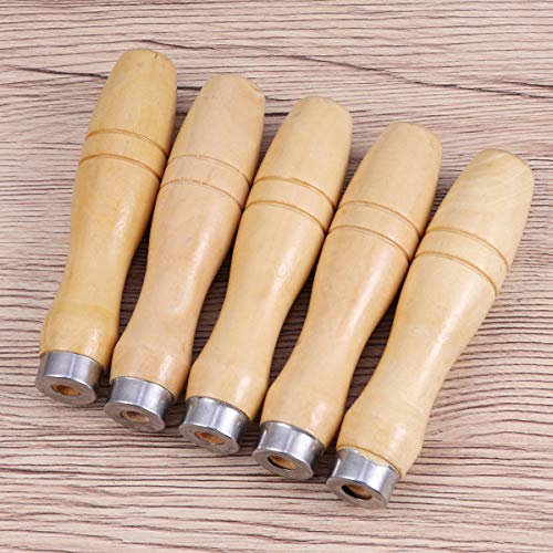 Yardwe 5pcs Wooden Handle for File Cutting Tool Craft8 Inch