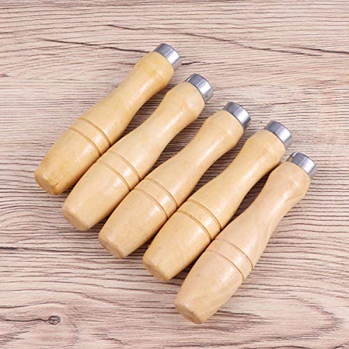 Yardwe 5pcs Wooden Handle for File Cutting Tool Craft8 Inch