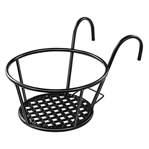 Yardwe Over The Rail Flower Pot Holder for Railings Planter Iron F...