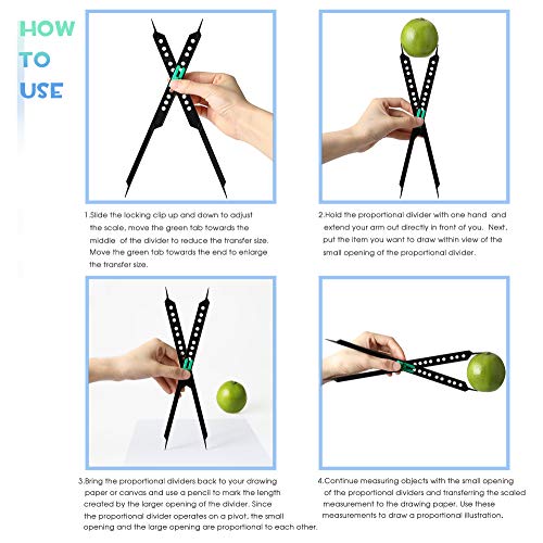 YARKOR 10 Inches Artist Proportional Scale Divider Drawing Tool, P...