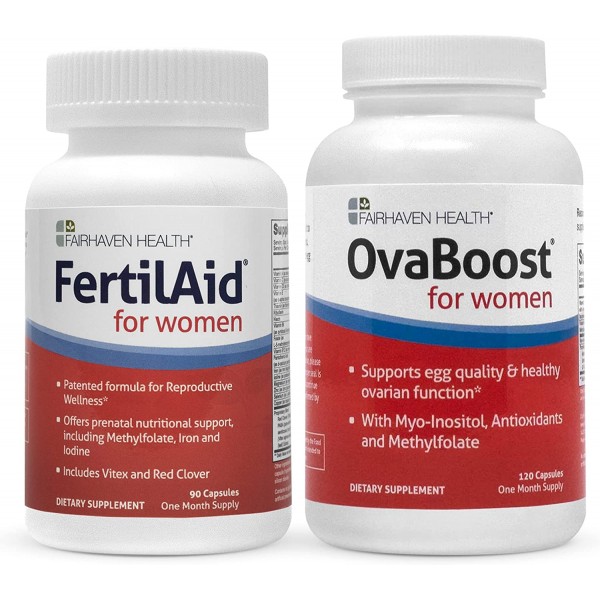 FertilAid for Women and Ovaboost Combo 1 Month Supply