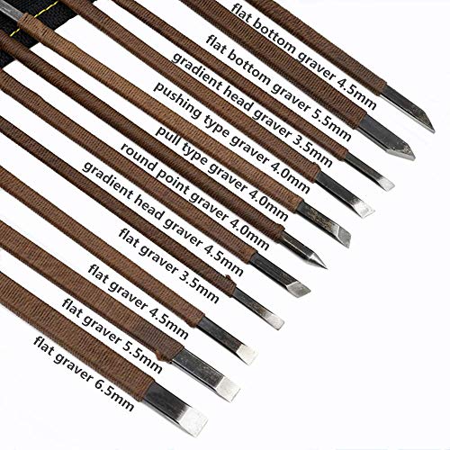 Stone Carving Tools, 11 Pcs Stone Seal Craft Engraving Wood Carvin...