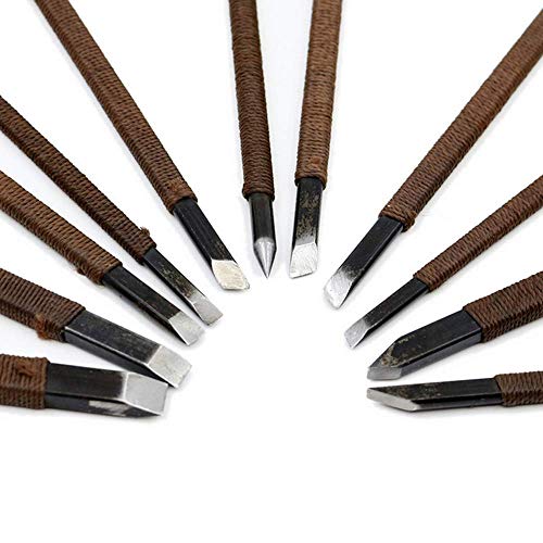 Stone Carving Tools, 11 Pcs Stone Seal Craft Engraving Wood Carvin...