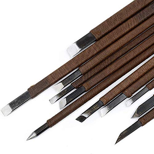 Stone Carving Tools, 11 Pcs Stone Seal Craft Engraving Wood Carvin...