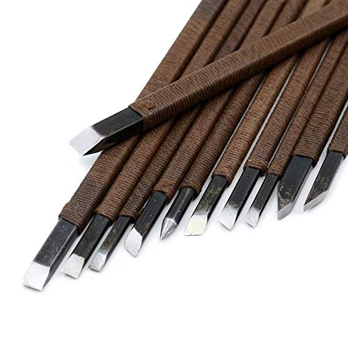 Stone Carving Tools, 11 Pcs Stone Seal Craft Engraving Wood Carvin...