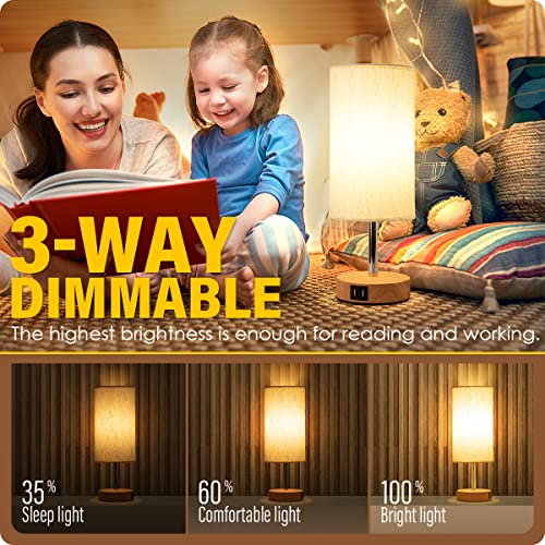 Yarra-Decor Bedside Lamp with USB Port - Touch Control Table Lamp ...