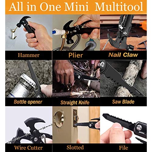 Gifts for Men, Camping Accessories Survival Gear, All in One Mini ...
