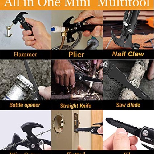 Gifts for Men, Camping Accessories Survival Gear, All in One Mini ...
