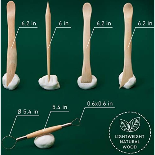 Polymer Clay Sculpting Tools Set - 5 Pcs Pottery Tool Kit - Cerami...