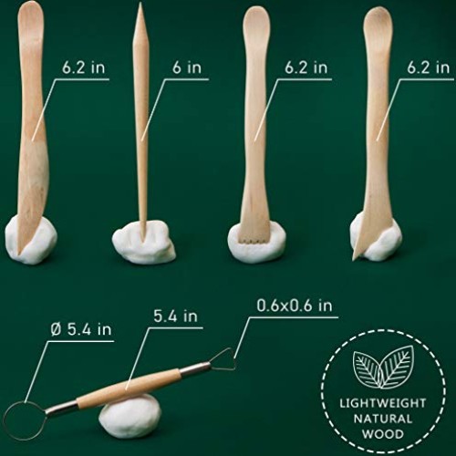 Polymer Clay Sculpting Tools Set - 5 Pcs Pottery Tool Kit - Cerami...